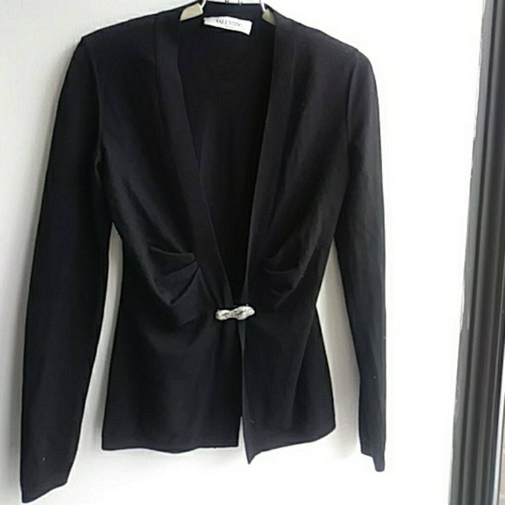 VALENTINO WOOL CARDIGAN, SNAKE BROOCH, SML